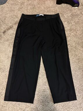 GAP Black Wide-Leg Pants with Satin Side Stripe